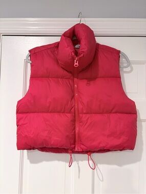 Bright Red  Puffer Vest - Lightweight Winter Layer small